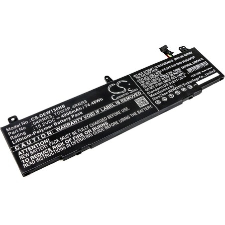 Batterie pour Dell Alienware 13 R3 (4900 mAh/74.48 Wh, 15.2 V)