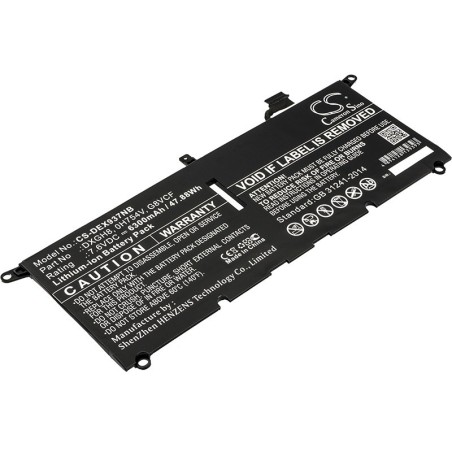 Batterie pour Dell G8VCF (6300 mAh/47.88 Wh, 7.6 V)