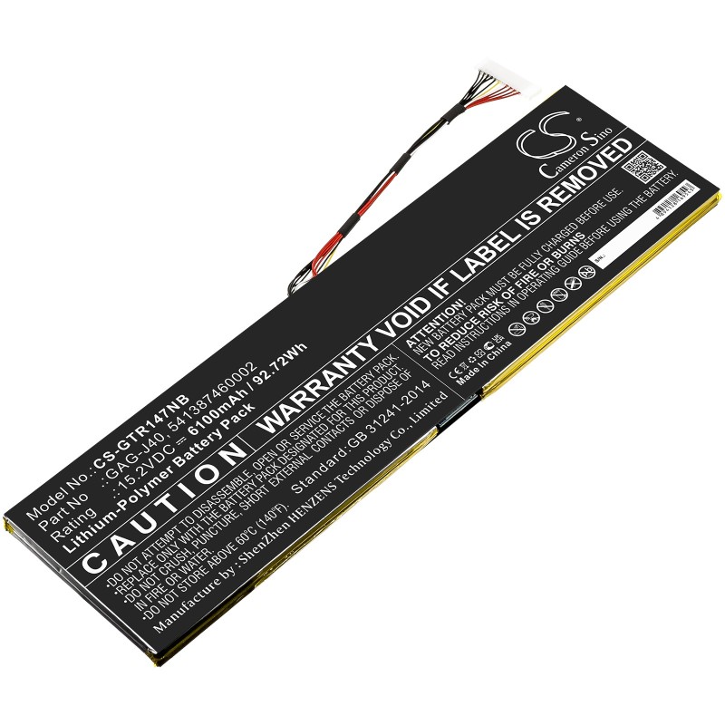 Batterie pour Gigabyte Aero 15 OLED NA (6100 mAh/92.72 Wh, 15.2 V)