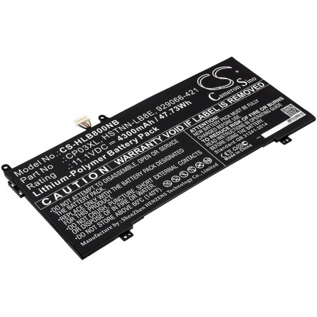 Batterie pour HP CP03XL (4300 mAh/47.73 Wh, 11.1 V)