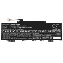 Batterie pour HP HSTNN-OB1W (3650 mAh/42.16 Wh, 11.55 V)