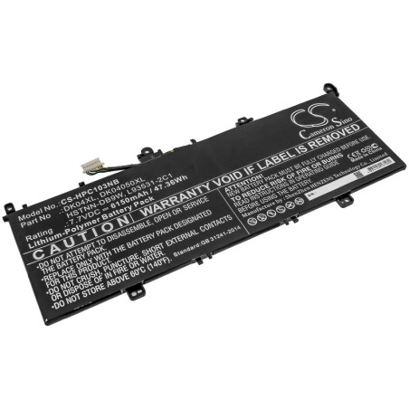 Batterie pour HP DK04XL (6150 mAh/47.36 Wh, 7.7 V)