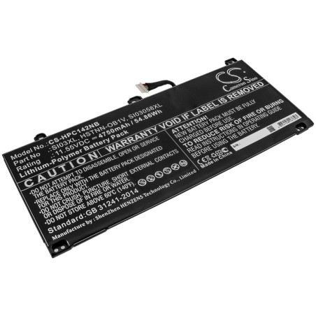 Batterie pour HP HSTNN-OB1V (4750 mAh/54.86 Wh, 11.55 V)