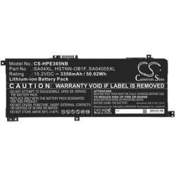 Batterie pour HP HSTNN-OB1F (3350 mAh/50.92 Wh, 15.2 V)