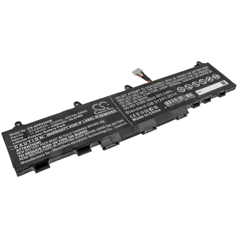 Batterie pour HP CC03053XL (4300 mAh/49.67 Wh, 11.55 V)