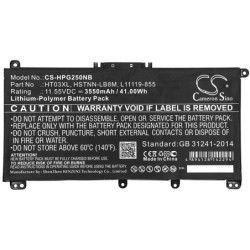 Batterie pour HP L11421-2D1 (3550 mAh/41 Wh, 11.55 V)