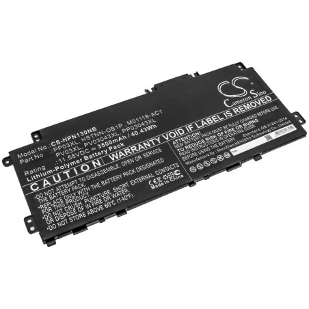 Batterie pour HP HSTNN-OB1P (3500 mAh/40.43 Wh, 11.55 V)