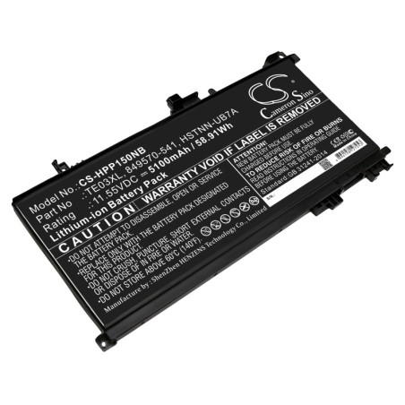 Batterie pour HP OMEN 15-AX054NW (5100 mAh/58.91 Wh, 11.55 V)