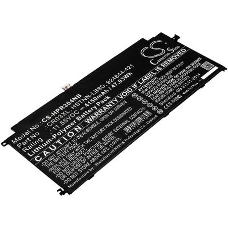 Batterie pour HP 3GB60EA (4150 mAh/47.93 Wh, 11.55 V)