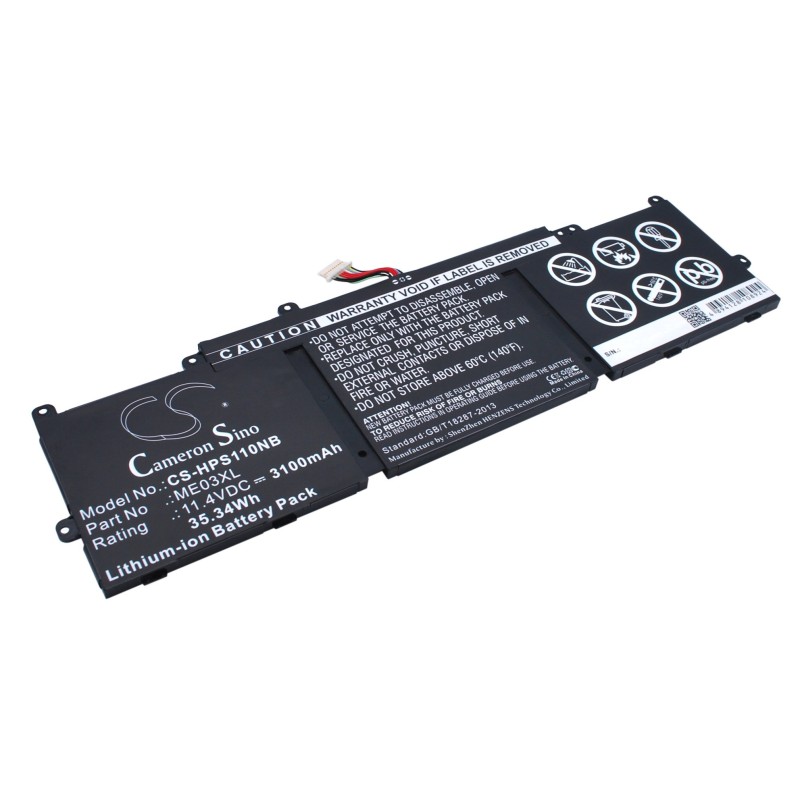 Batterie pour HP Stream 11-d002nx (3100 mAh/35.34 Wh, 11.4 V)