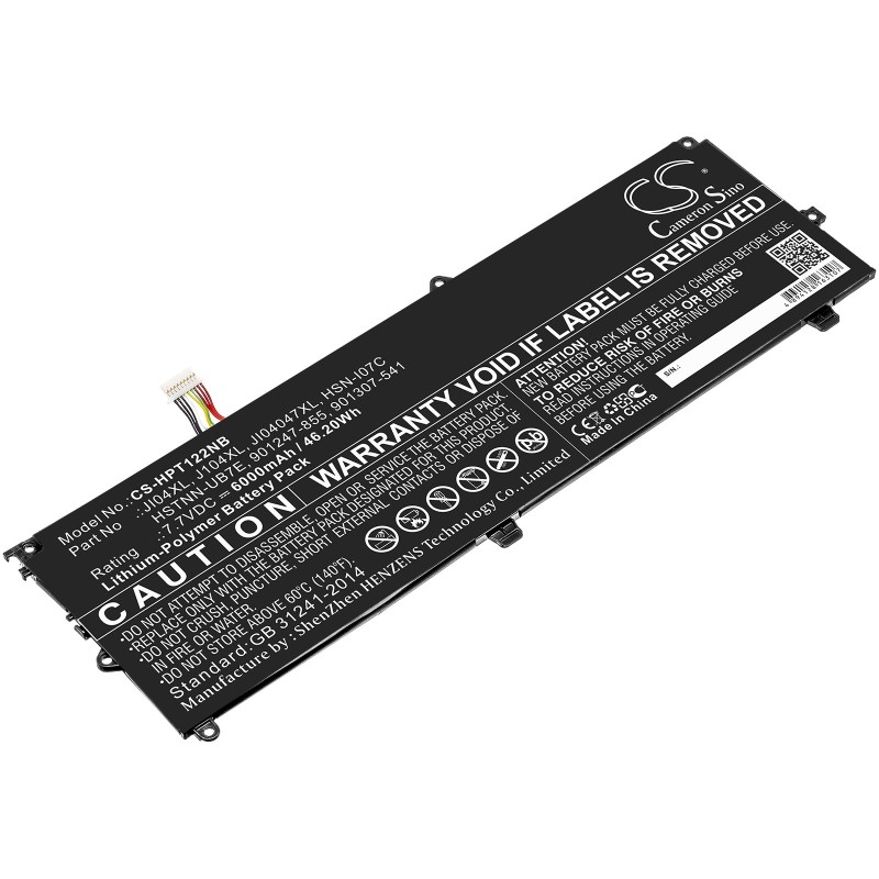 Batterie pour HP 901307-541 (6000 mAh/46.2 Wh, 7.7 V)