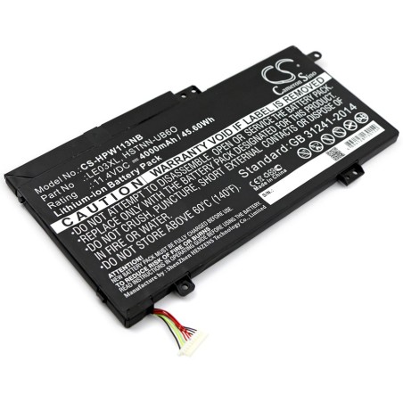 Batterie pour HP M1N48EA (4000 mAh/45.6 Wh, 11.4 V)