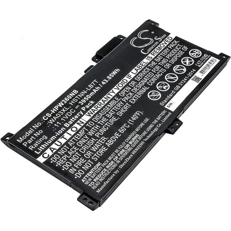 Batterie pour HP WA03XL (3950 mAh/43.85 Wh, 11.1 V)