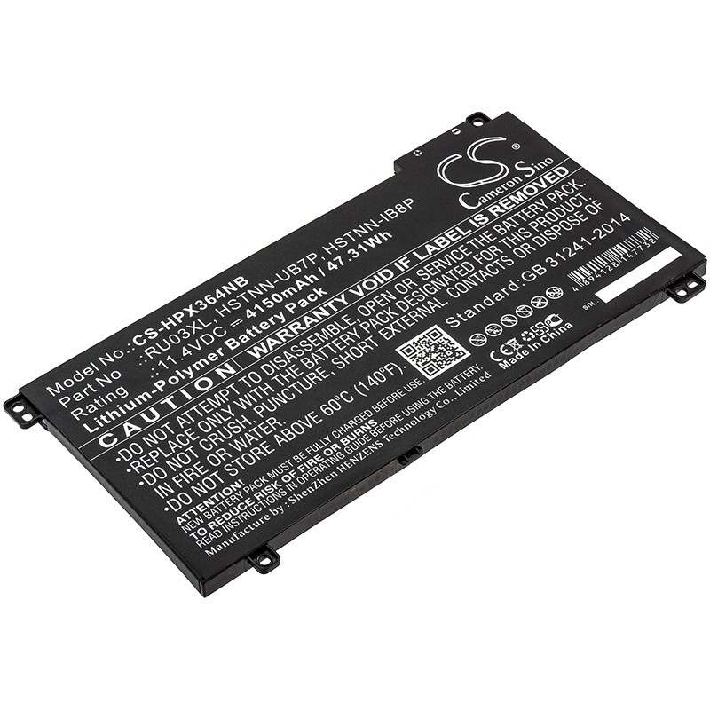 Batterie pour HP RU03XL (4150 mAh/47.31 Wh, 11.4 V)