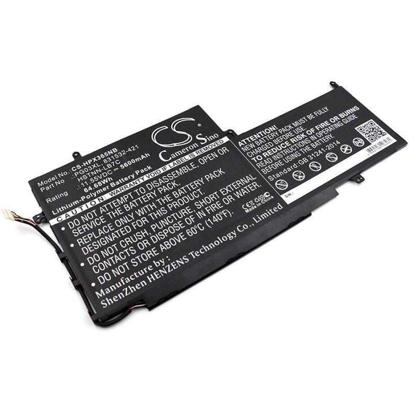 Batterie pour HP 831532-421 (5600 mAh/64.68 Wh, 11.55 V)