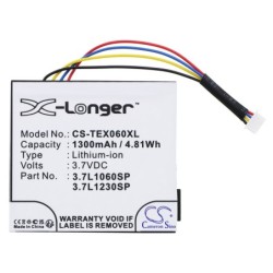 Batterie pour Texas Instruments 541383800002-G0511 (1300 mAh/4.81 Wh, 3.7 V)