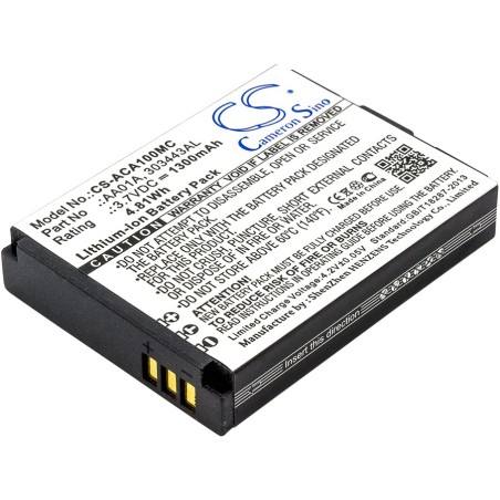 Batterie pour ACTIVEON LX (1300 mAh/4.81 Wh, 3.7 V)
