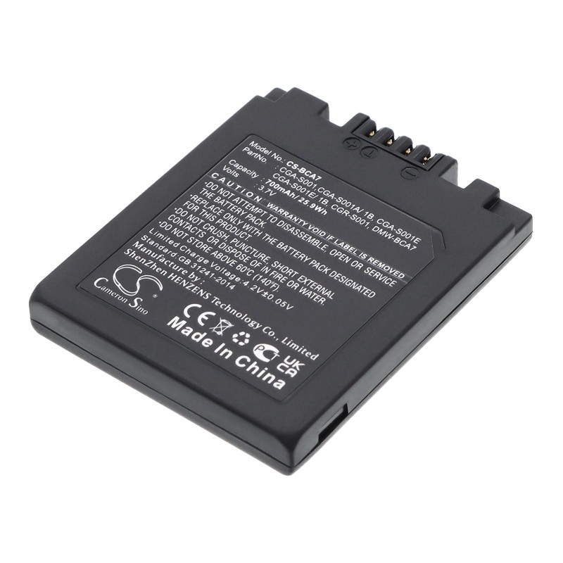 Batterie pour Panasonic DMW-BCA7 (700 mAh/2.59 Wh, 3.7 V)