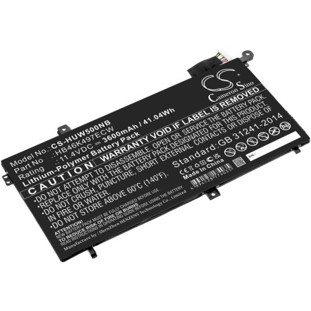 Batterie pour Huawei PI-W19 (3600 mAh/41.04 Wh, 11.4 V)