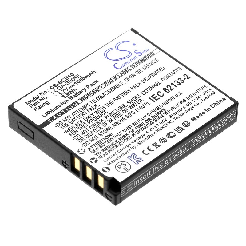 Batterie pour Panasonic DMC-FS3 (1050 mAh/3.89 Wh, 3.7 V)