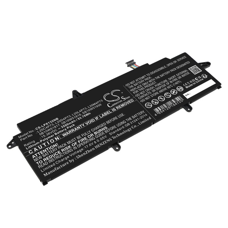 Batterie pour Lenovo ThinkPad X13 Gen 2(Intel)-20WK00E3PG (3500 mAh/53.76 Wh, 15.36 V)
