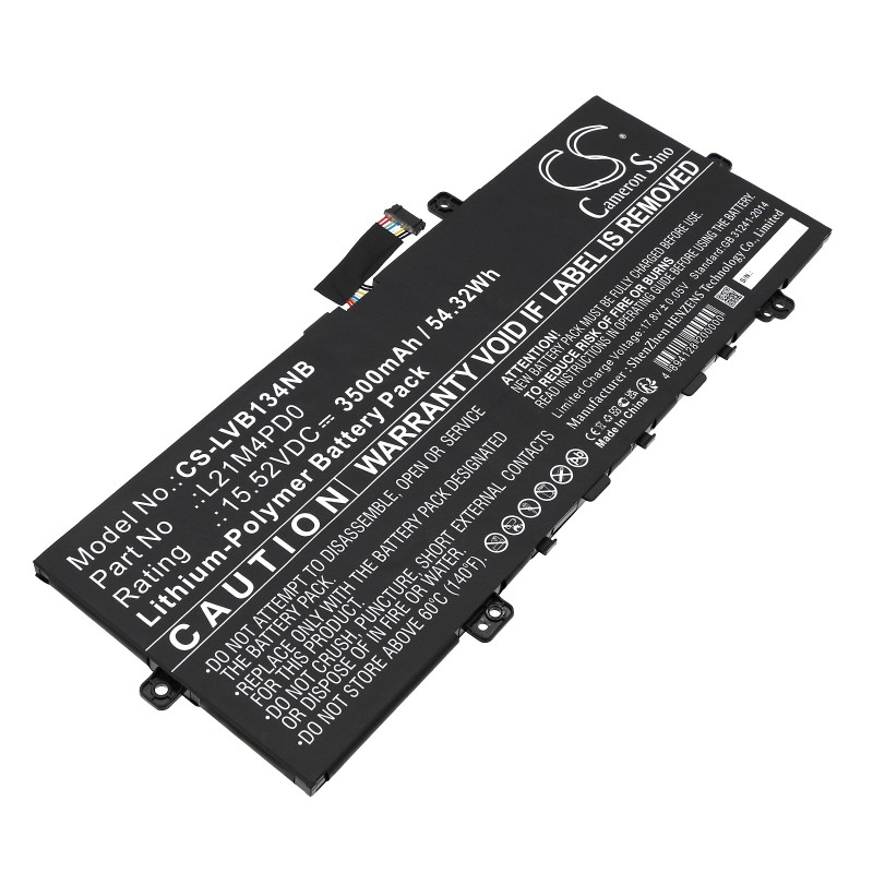 Batterie pour Lenovo ThinkBook 13x G2 IAP 21AT000BRU (3500 mAh/54.32 Wh, 15.52 V)