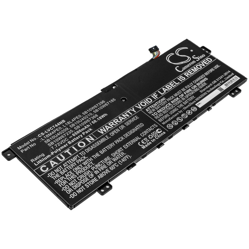 Batterie pour Lenovo 5B10U40209 (6500 mAh/50.18 Wh, 7.72 V)