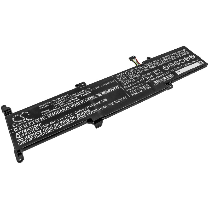 Batterie pour Lenovo 5B10X02599 (3950 mAh/43.85 Wh, 11.1 V)