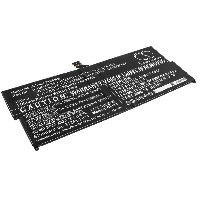 Batterie pour Lenovo L19M4PG3 (5250 mAh/40.53 Wh, 7.72 V)