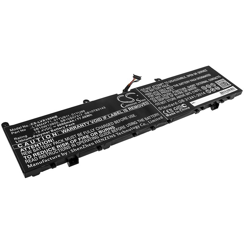 Batterie pour Lenovo SB10S57317 (5000 mAh/77 Wh, 15.4 V)