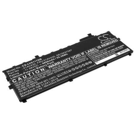 Batterie pour Lenovo ThinkPad X1 Carbon 2018(20KHA00GCD) (4800 mAh/55.58 Wh, 11.58 V)