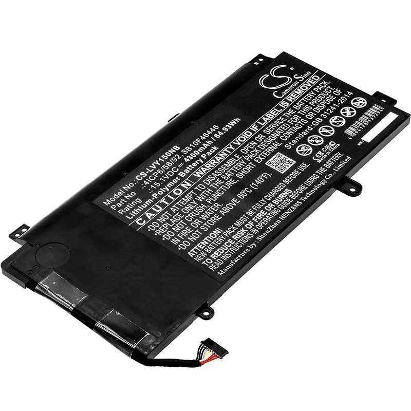 Batterie pour Lenovo 00HW014 (4300 mAh/64.93 Wh, 15.1 V)
