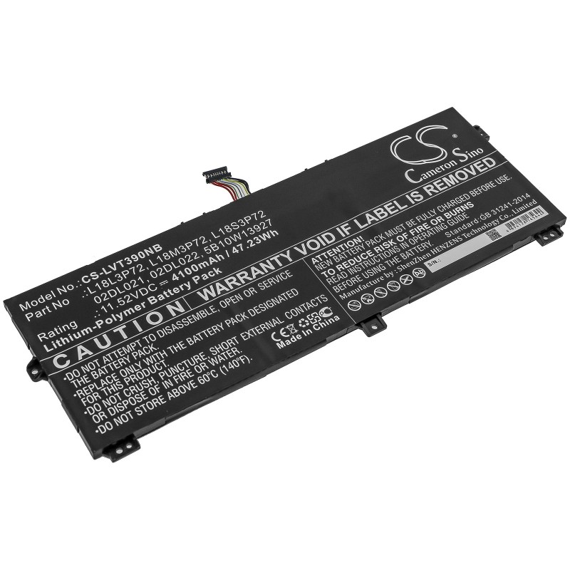 Batterie pour Lenovo 02DL021 (4100 mAh/47.23 Wh, 11.52 V)