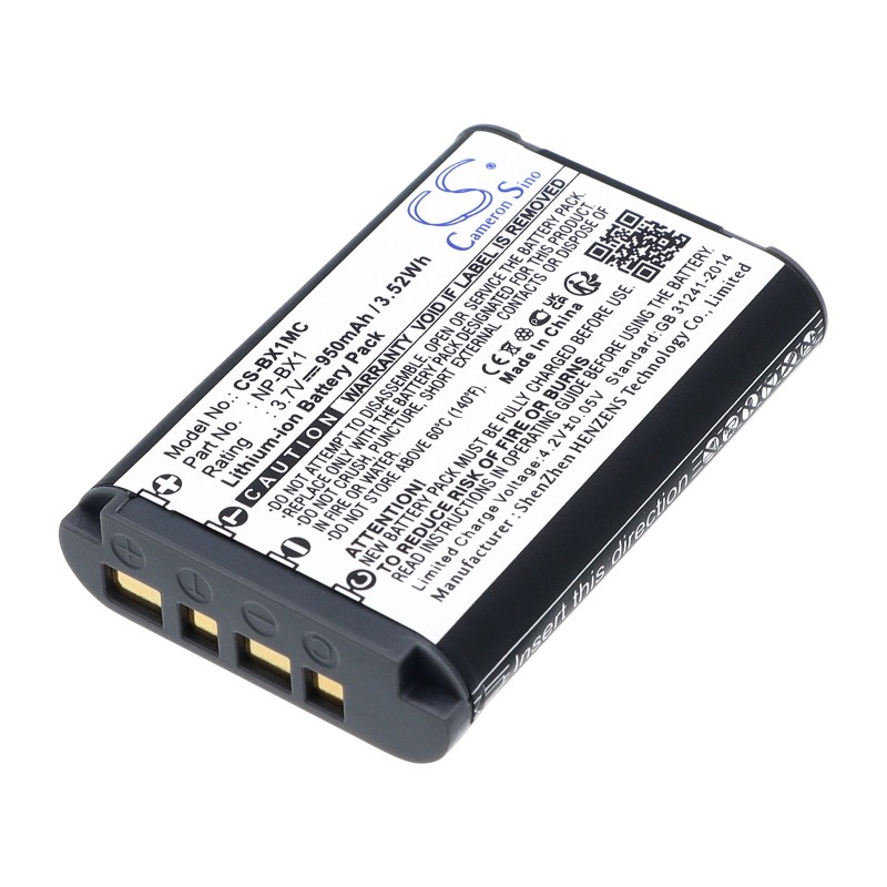 Batterie pour Sony DSC-HX50VB (950 mAh/3.52 Wh, 3.7 V)