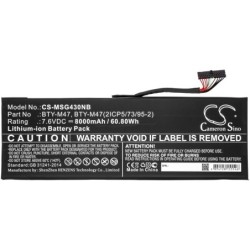 Batterie pour MSI GS40 6QE-032ZA (8000 mAh/60.8 Wh, 7.6 V)