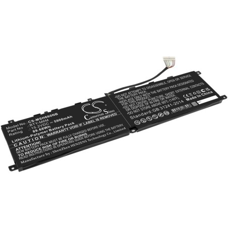 Batterie pour MSI ms-1541 (5900 mAh/89.68 Wh, 15.2 V)