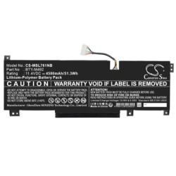 Batterie pour MSI Katana GF76 11UD-059XTR (4500 mAh/51.3 Wh, 11.4 V)