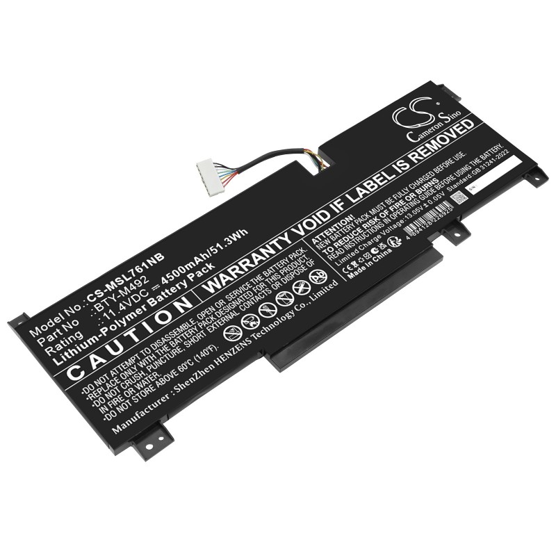 Batterie pour MSI Pulse GL76 11UDK-231CZ (4500 mAh/51.3 Wh, 11.4 V)