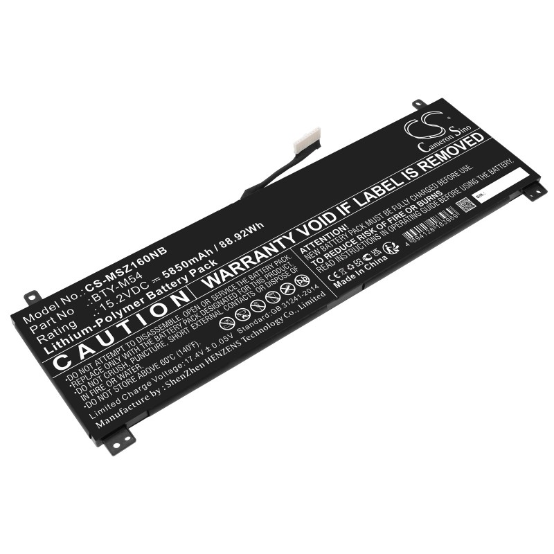 Batterie pour MSI Creator Z16 A11UE-059NEU (5850 mAh/88.92 Wh, 15.2 V)