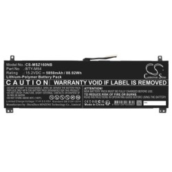 Batterie pour MSI Creator Z16 A11UE-059NEU (5850 mAh/88.92 Wh, 15.2 V)