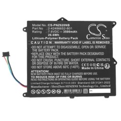 Batterie pour Panasonic CF-XZ6LDCQR (3500 mAh/26.6 Wh, 7.6 V)
