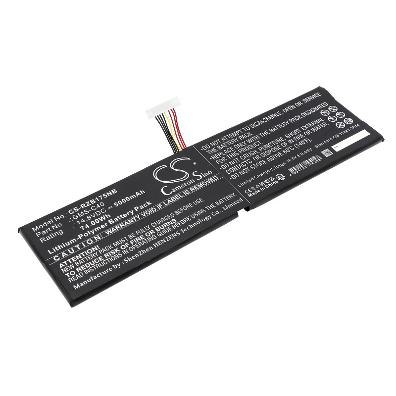 Batterie pour Razer GMS-C40 (5000 mAh/74 Wh, 14.8 V)